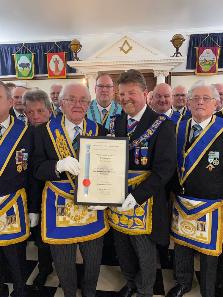 Bedeword Lodge No 7274 60 Year Certificate for W.Bro. F. C. Smart P.A.G.D.C. P.Prov JGW.