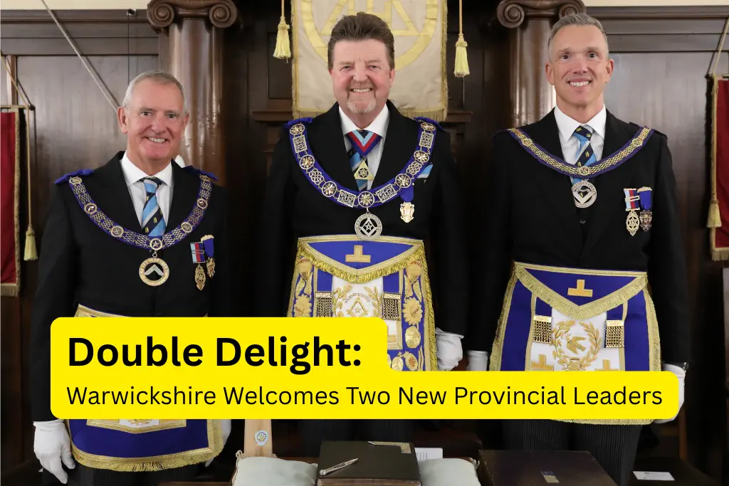 David Shakeshaft has been appointment and invested as the new Deputy Provincial Grand Master for Warwickshire, and Matthew Perkins has been appointed and invested as Warwickshire's new Assistant Provincial Grand Master.