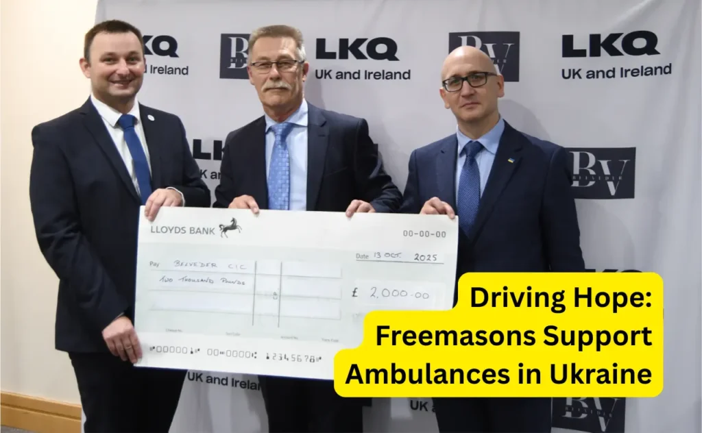 Warwickshire Freemasons have donated £2,000 in support of the latest ambulance for Ukraine acquisition.