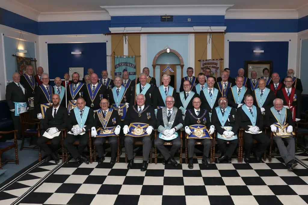 October 2026 installation meeting of Kenilworth Lodge at Victoria House, Leamington Spa. W. Bro. Alan Smith was installed as Worshipful Master, succeeding W. Bro. Kim Sharpe. The meeting was attended by two Assistant Provincial Grand Masters, Grand Officers and ten Acting Provincial Officers. The new Master announced his intention to support the Reading Court Charitable Association, which benefits residents of the Masonic Housing Association's sheltered accommodation in Stratford-upon-Avon.