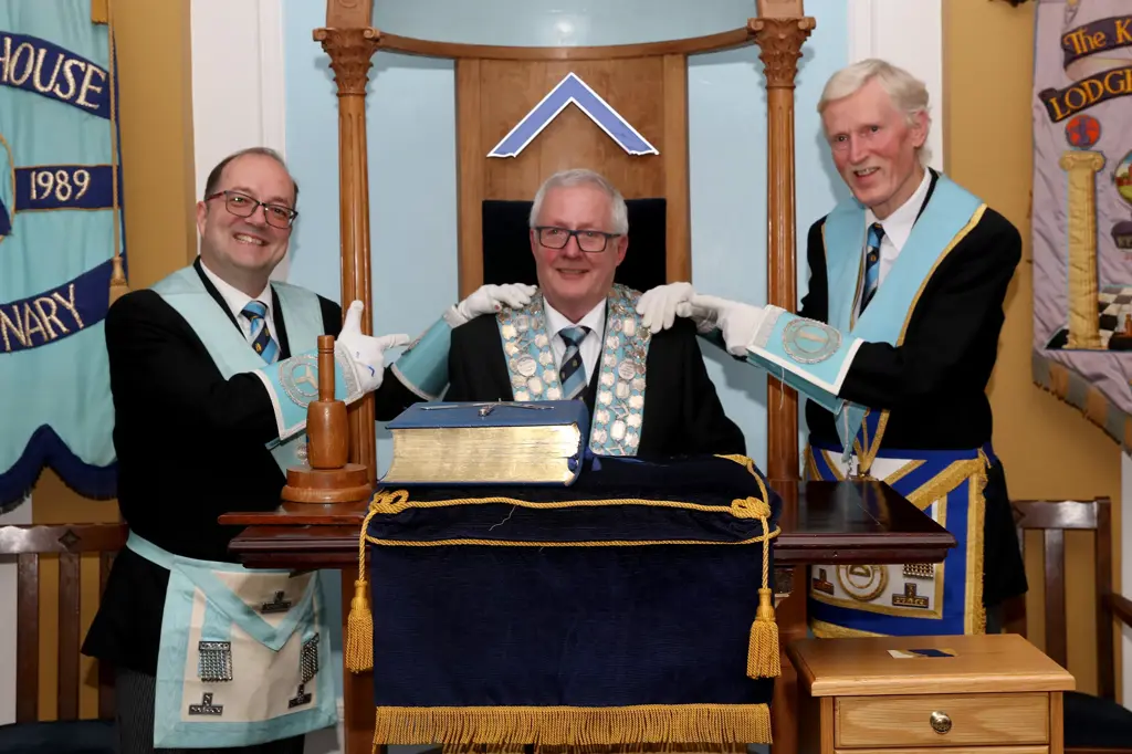October 2026 installation meeting of Kenilworth Lodge at Victoria House, Leamington Spa. W. Bro. Alan Smith was installed as Worshipful Master, succeeding W. Bro. Kim Sharpe. The meeting was attended by two Assistant Provincial Grand Masters, Grand Officers and ten Acting Provincial Officers. The new Master announced his intention to support the Reading Court Charitable Association, which benefits residents of the Masonic Housing Association's sheltered accommodation in Stratford-upon-Avon.