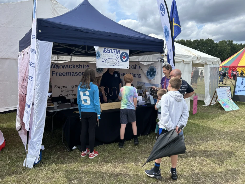 Last weekend the Let’s Talk Team were spreading the word about Warwickshire Freemasonry and Freemasonry in general at the Warwick Folk Festival in the Castle Grounds Warwick.