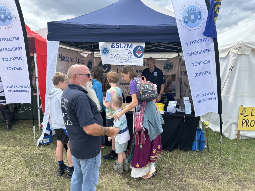 Last weekend the Let’s Talk Team were spreading the word about Warwickshire Freemasonry and Freemasonry in general at the Warwick Folk Festival in the Castle Grounds Warwick.