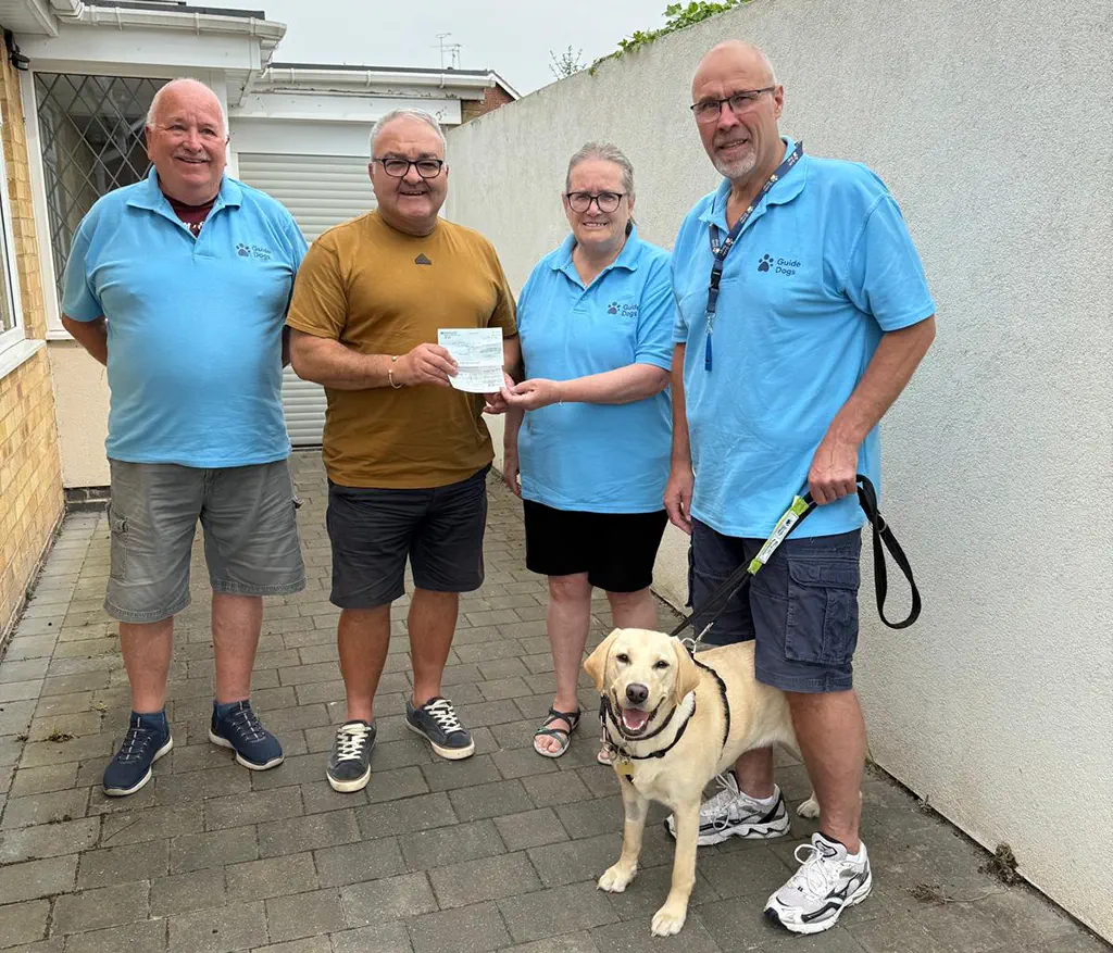 Nuneaton Guide Dogs receive donation from Warwickshire Freemasons May 2025