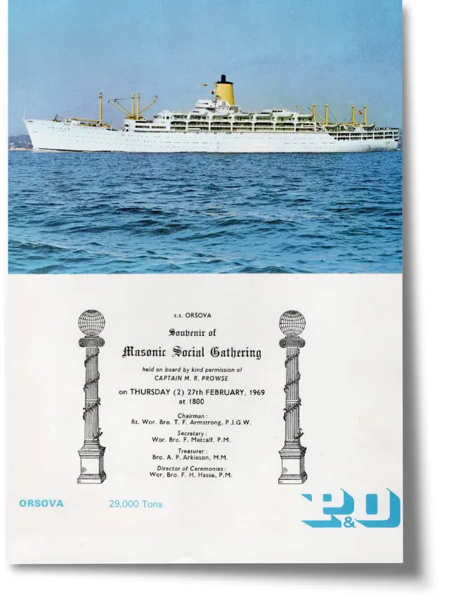 Freemasonry Aboard P&O gathering 27 February 1969