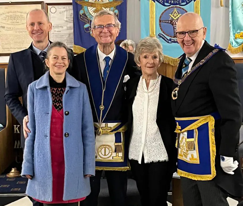 Robin Hart 60 cert with David Butcher and Robins wife, son and daughter