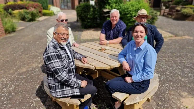 Stoneleigh Lodge donated accessibility picnic table to Reading court