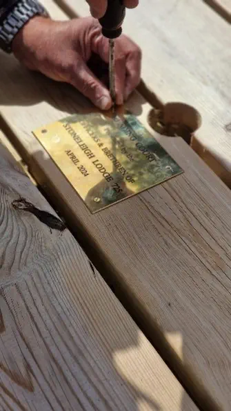 Stoneleigh Lodge donated accessibility picnic table to Reading court