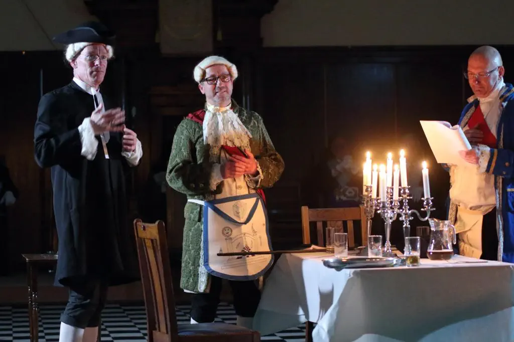 The Jephson Irregulars give a dramatic retelling of Masonic history combined with heartfelt charity, unity, and reflection on brotherhood at Warwickshire Installed Masters Lodge