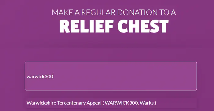 Warwickshire Tercentenary Appeal. Click the link below then search for warwick300